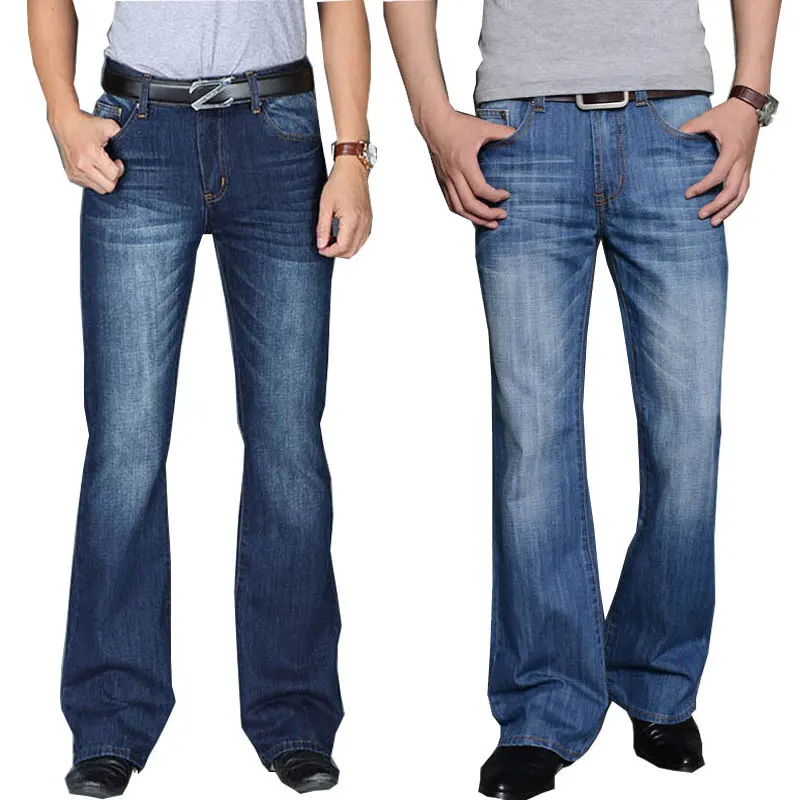 Джинсы мужские расклешенные модные большие брюки-клеш свободные дизайнерские