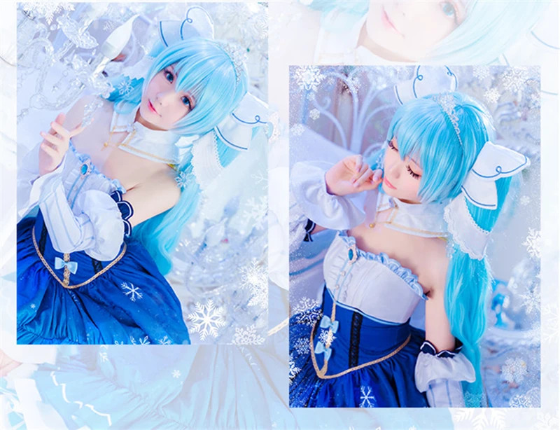 Аниме Косплей VOCALOID Hatsune Miku Star and Snow Miku косплей костюм на Хэллоуин женские костюмы V girl Oufits платье