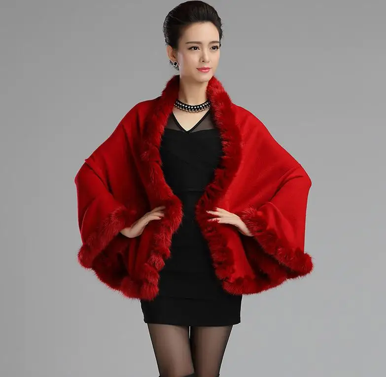 2016 зима-осень женская меховая накидка элегантная Искусственный Кролик мягкий