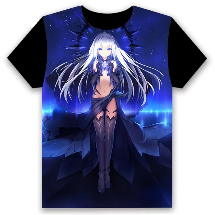 Модная мужская футболка аниме Дата живой Yatogami Tohka Tokisaki Kurumi Косплей Izayoi Miku короткий рукав черная футболка на заказ - Цвет: 20