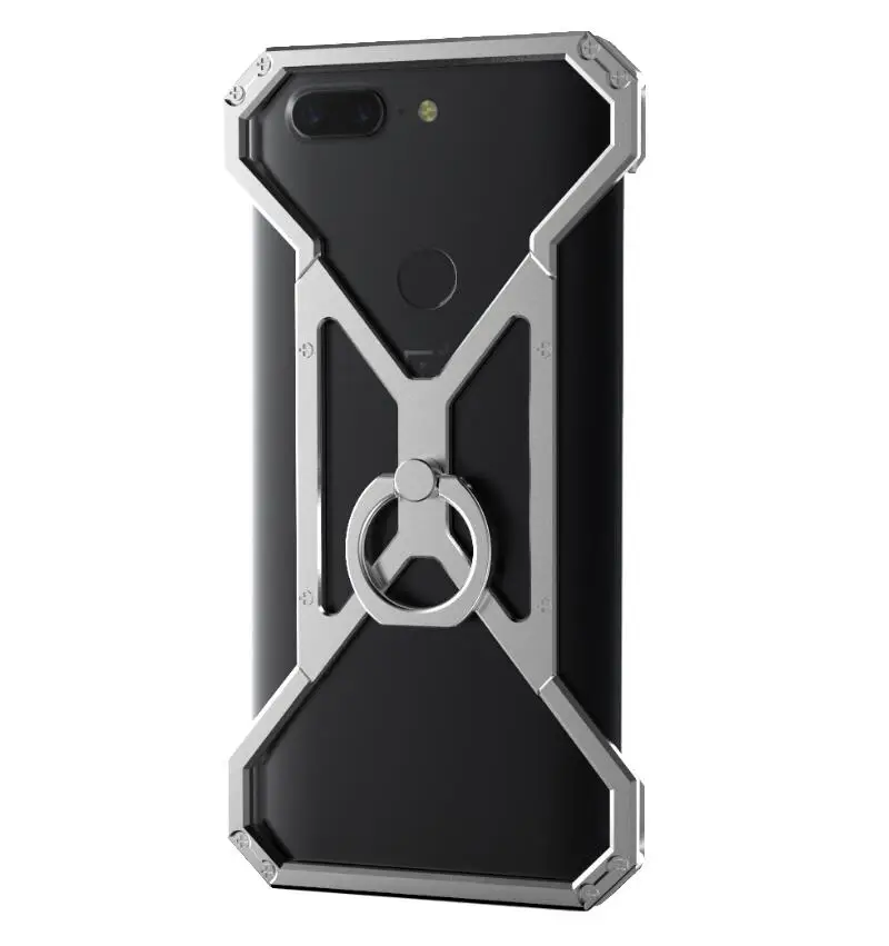 Ring Silver Алюминиевый Чехол супергероя для Oneplus 7T 7 Pro 6T 6 5T 5, чехол, чехол с кольцом Железного человека, Человека-паука, чехол для телефона - Цвет: Ring Silver