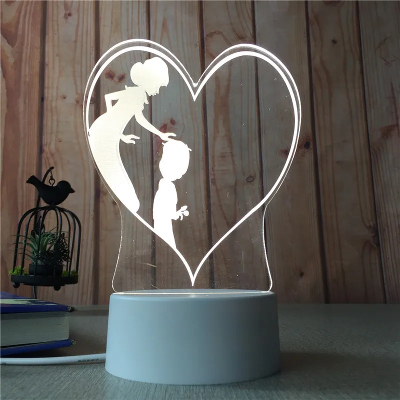 Светодиодный ночник 3D для матери и ребенка сенсорный светящийся Настольный