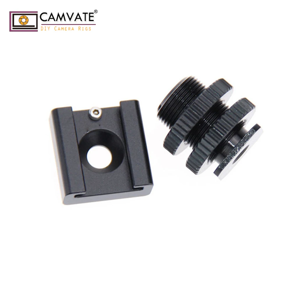 CAMVATE 1/4 "Горячий Холодный башмак крепление + 5/8"-27 наружная резьба адаптер для