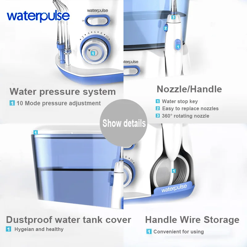 Ирригатор для полости рта WaterPulse V300 Электрическая зубная нить очистки зубов
