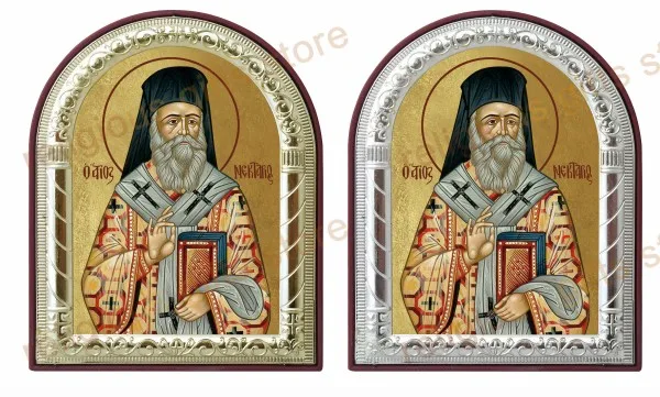 Russian icons christian catholic baptism gifts plated silver metal gold on plastic frame home decor wall art work church supply | Дом и сад