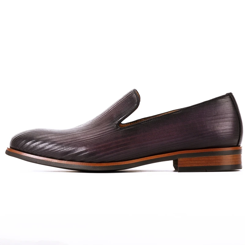 Лоферы мужские из натуральной кожи повседневные туфли с круглым носком без