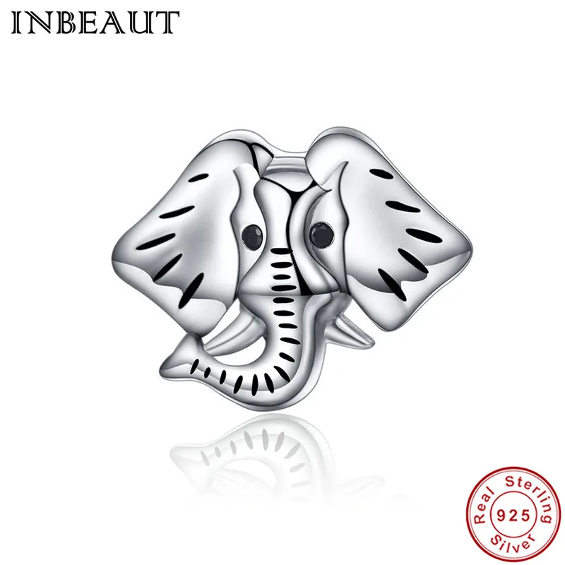 s173 INBEAUT, новая мода, 925 пробы, серебряный, милый, животный, ручная работа, милый, мультяшный кролик, панда, бусины, талисманы, подходит для браслета Пандора - Цвет: s173