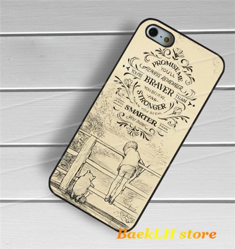 Кристофер Робин Винни-Пух Пятачок Цитата Винтаж чехол для iphone 4 4S 5C 5 5S SE 6 S плюс s 7