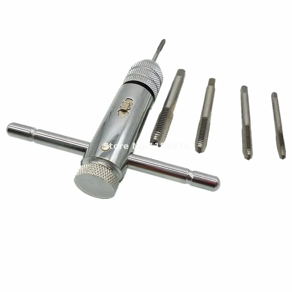 Ratchet воротке Реверс замок T бар умереть M3 M8 с 5 шт. Hss ручной винтовой резьбой