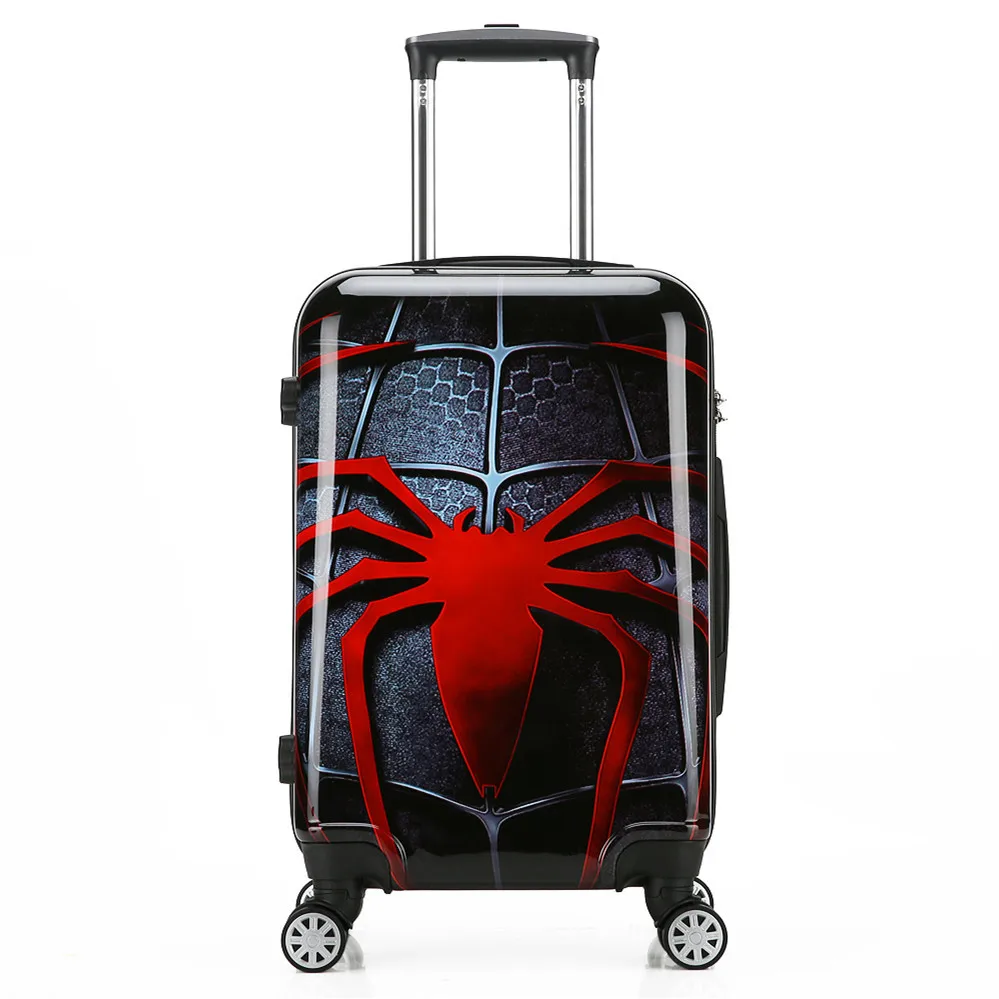 Spiderman ZYJ Дети Железный человек Капитан Америка путешествия чемодан на колёсиках Мультфильм Человек-паук Бэтмен Человек-паук чемодан самолет-тележка чемодан - Цвет: Spiderman