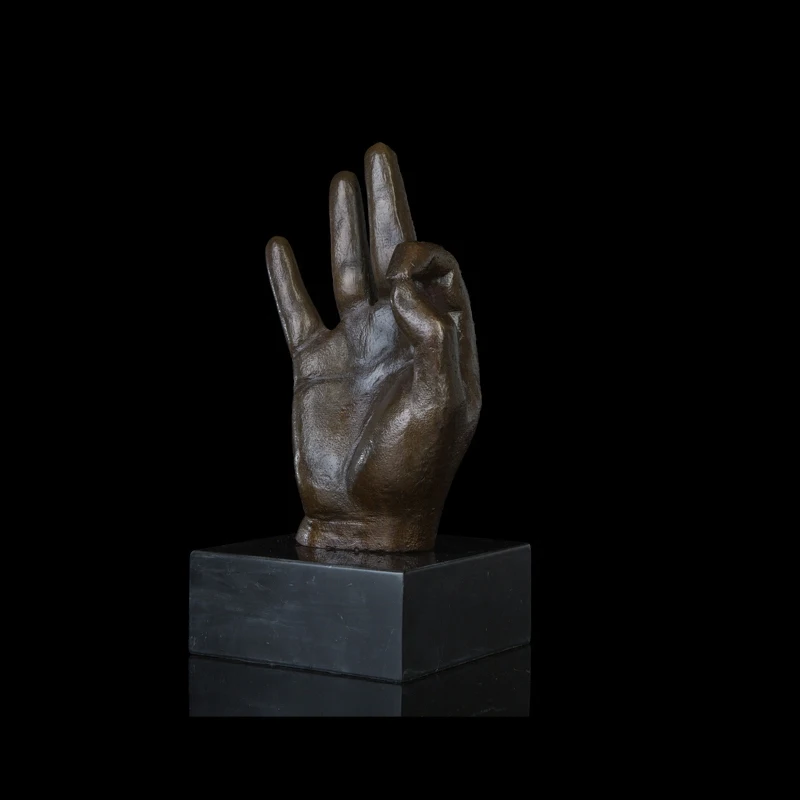 ATLIE BRONZES современная абстрактная бронзовая ручная статуя OK SIGN stigs скульптура Lost Wax