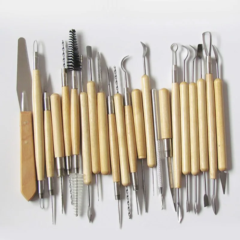 DINIWELL 22 шт. художественные инструменты для гончарного дела деревянная ручка набор