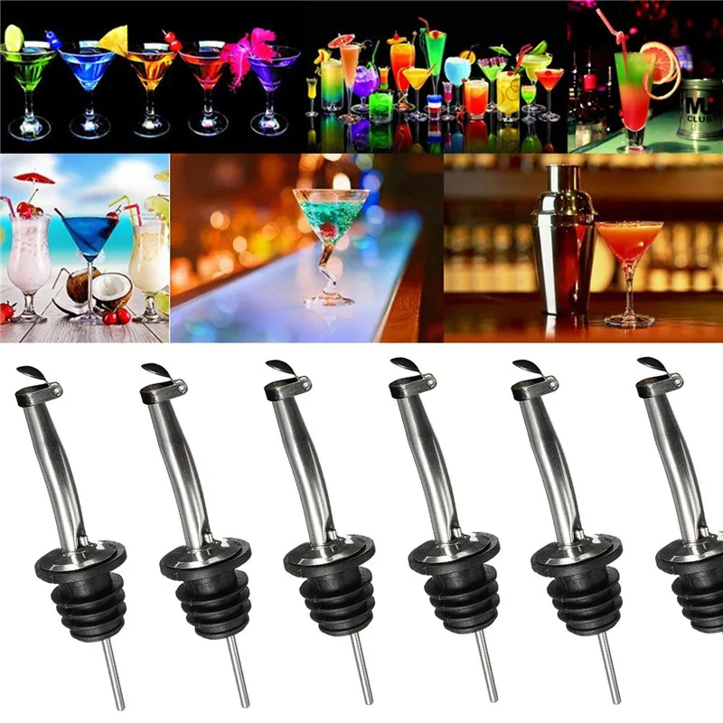Stainless Steel Wine Pourers Liquor High Quality Liquor Pour Spouts with Cap Covers Leakproof Design for Bars, Clubs images - 6