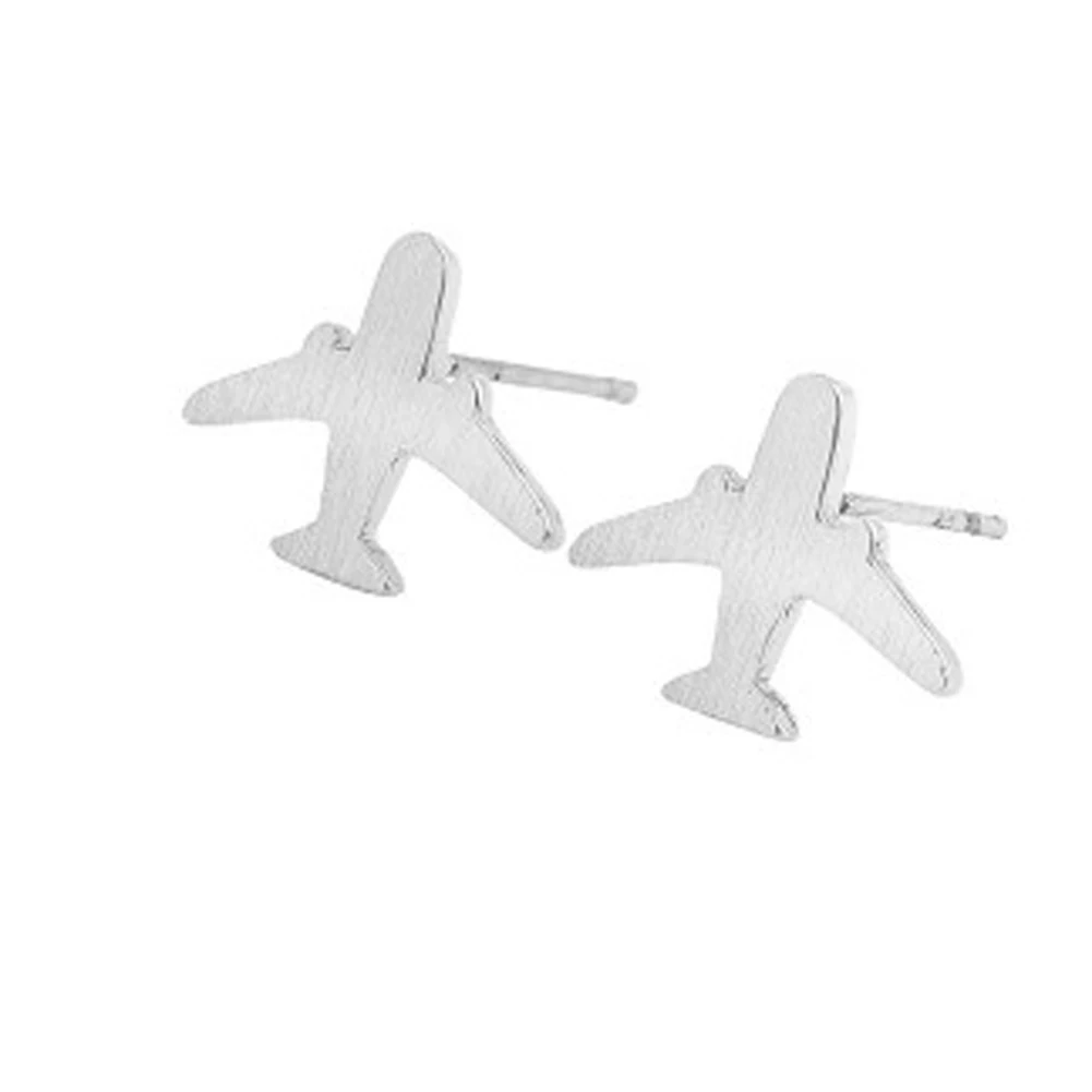 Новые модные матовые серьги гвоздики в форме самолета для женщин подарок