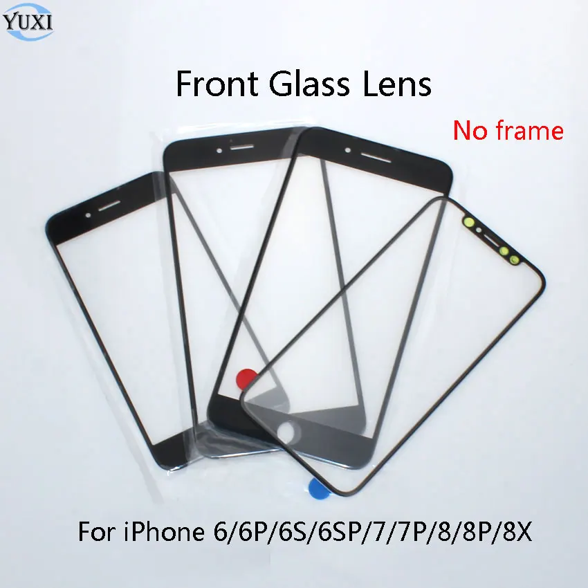 YuXi LCD Передняя Сенсорная панель стеклянная внешняя линза для iPhone 7 8 Plus 7P P 8X крышка