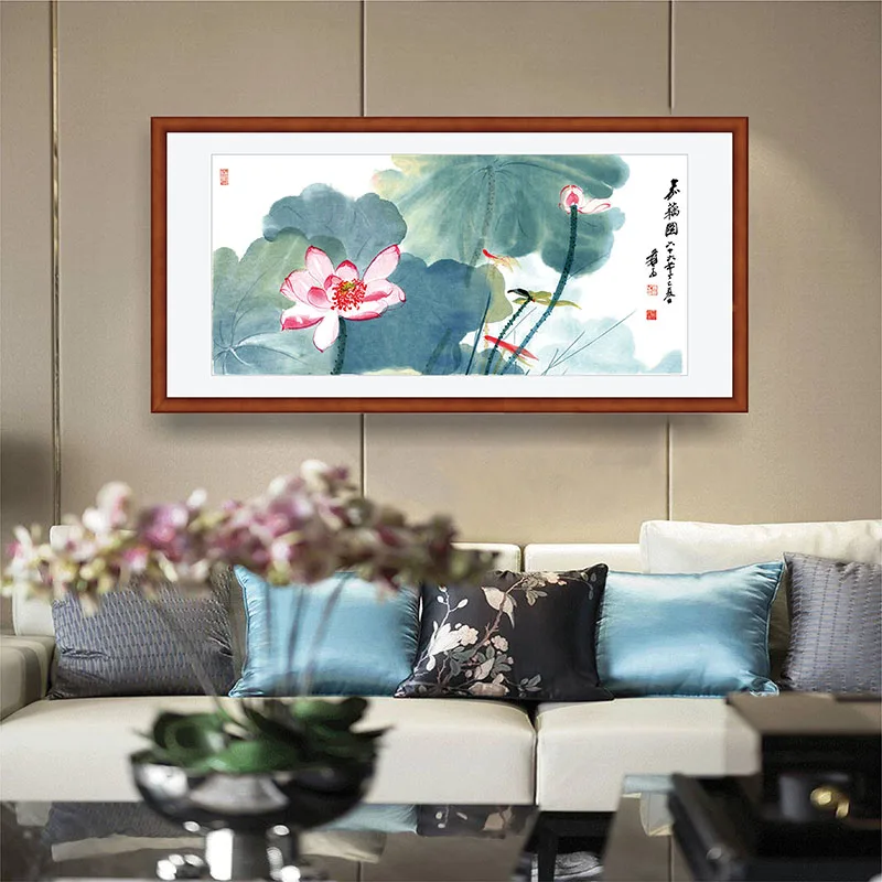 The traditional Chinese painting decorative Chang lotus living room bedroom frameless mural|decorative painting|traditional chinese paintingchinese |