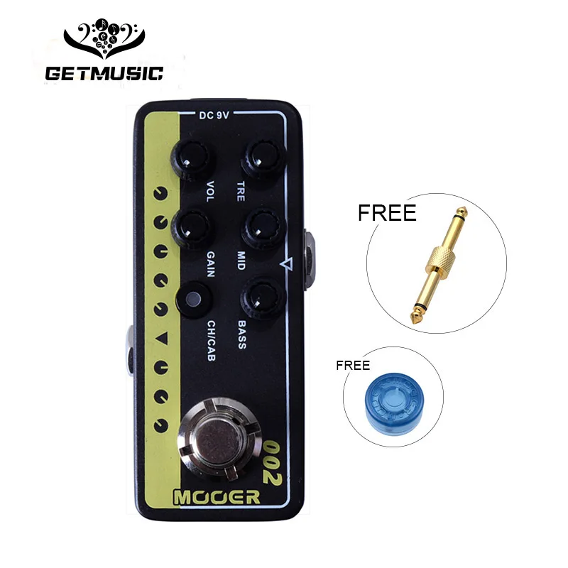 Mooer микро цифровой предусилитель 002 UK золото 900 задержки и эффекты реверберации с 3 полосным эквалайзером, коэффициент усиления и регулировки громкости