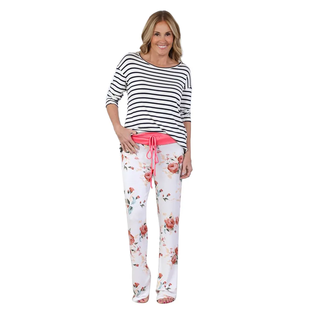 2018 повседневные женские Стрейчевые брюки с принтом на лямках карманом тонкие