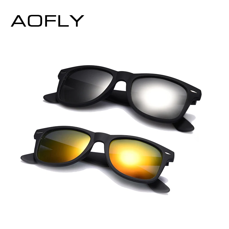 AOFLY, модные солнцезащитные очки, мужские, поляризационные, солнцезащитные очки, мужские, для вождения, зеркала, покрытие, очки, черная оправа, мужские солнцезащитные очки, UV400 - Цвет линз: C3-C1