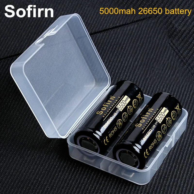 Sofirn 26650 аккумулятор 5000mAh 3,7 V перезаряжаемые батареи большой емкости литиевая батарея для светодиодный фонарик литий-ионные батареи