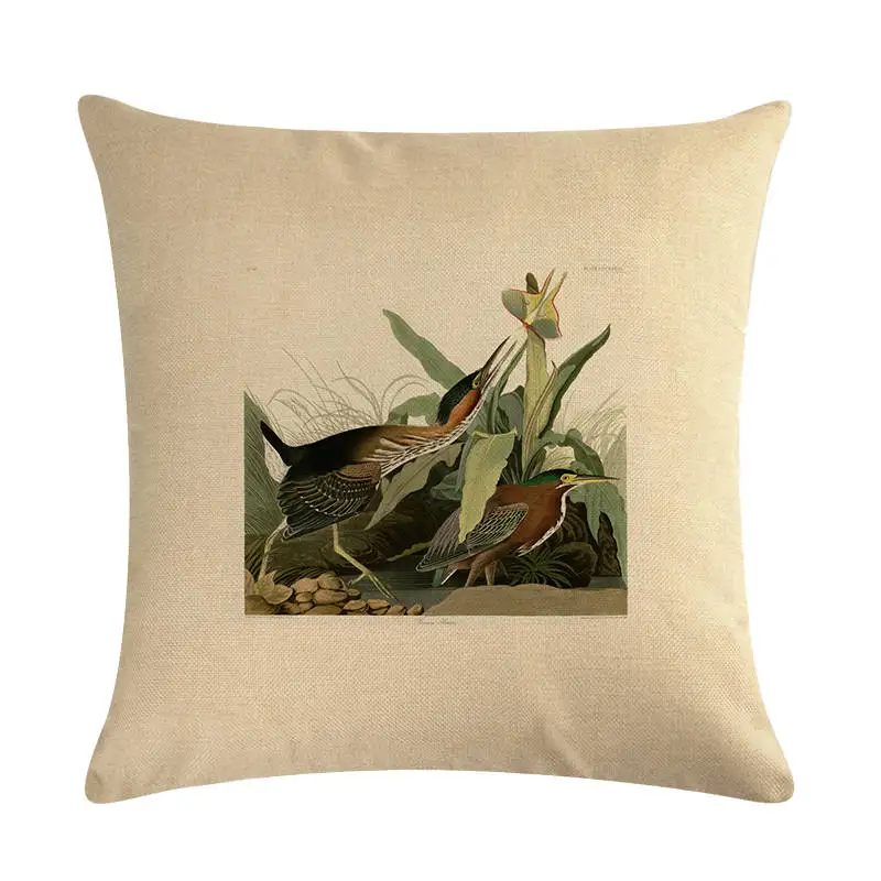 Наволочка для подушки ворона Голубые птицы животные чехол хлопковая льняная