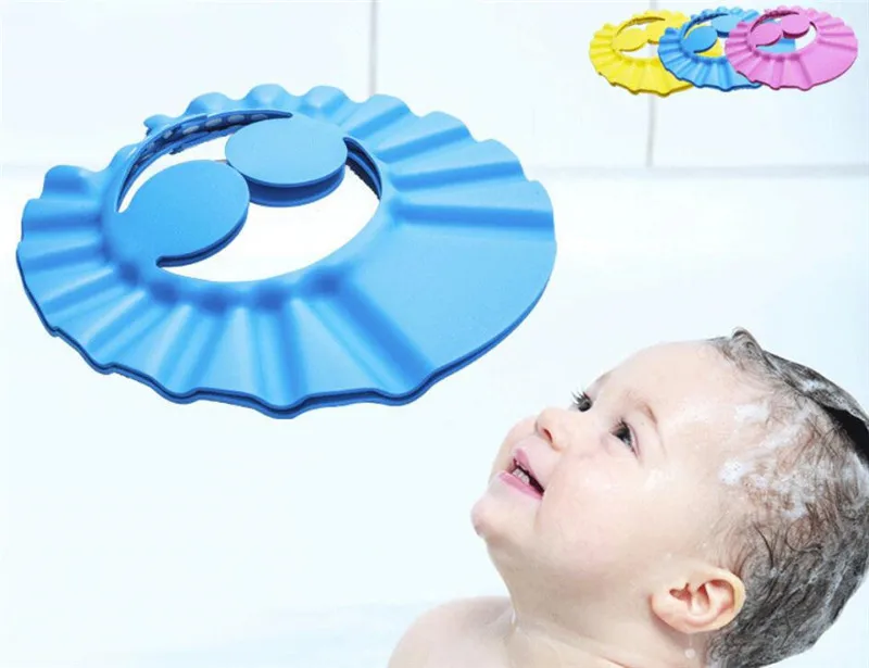 

2021 Safe Shampoo Shower Bathing Bath Protect Soft Cap Hat For Baby Wash Hair Shield Bebes Children Bathing Shower Cap Hat Kids