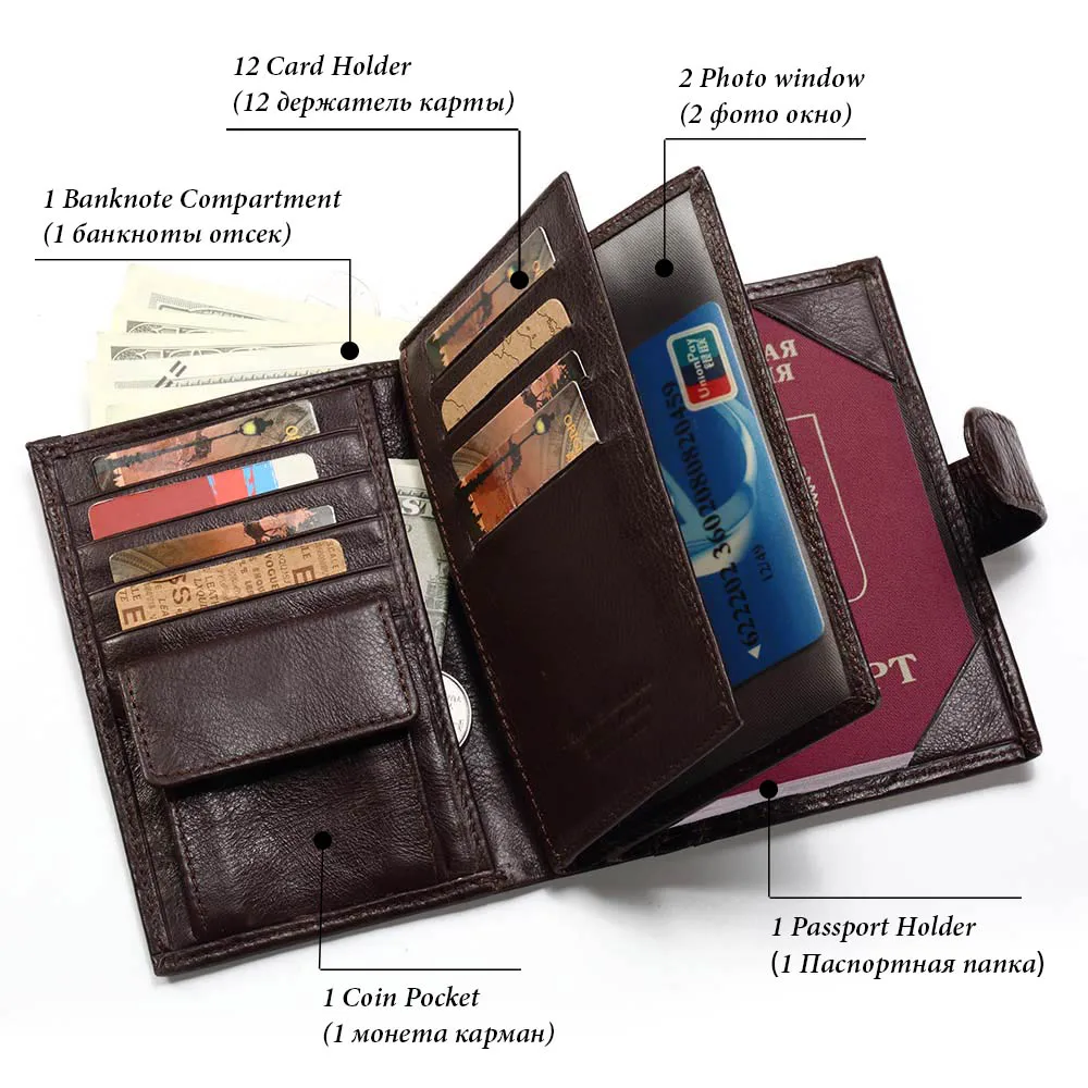Кошелек GZCZ мужской из 100% натуральной кожи|wallet men|women pursewallet wallet |