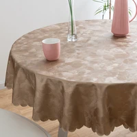 luxury round table cloth top damask jacquard waterproof dining table cover mat for home kitchen dinning decor party tablecloth