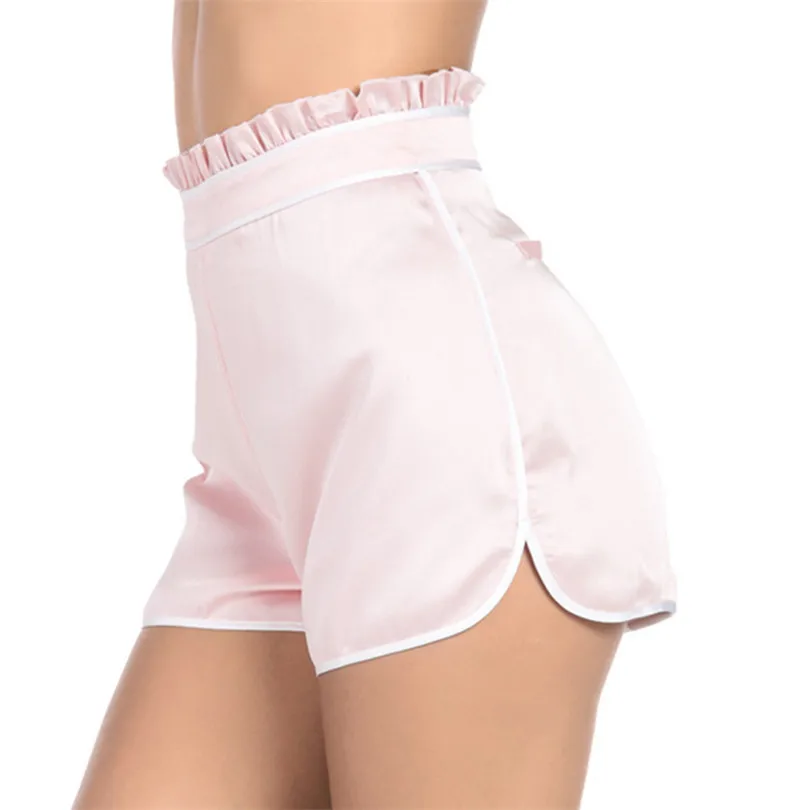 D103 Pink VISNXGI, новинка, женские шорты, летние, шелковые, тонкие, пляжные, повседневные, розовые, шорты, Хит, летние, сексуальные, обтягивающие, кружевные, высокого размера плюс - Цвет: D103 Pink