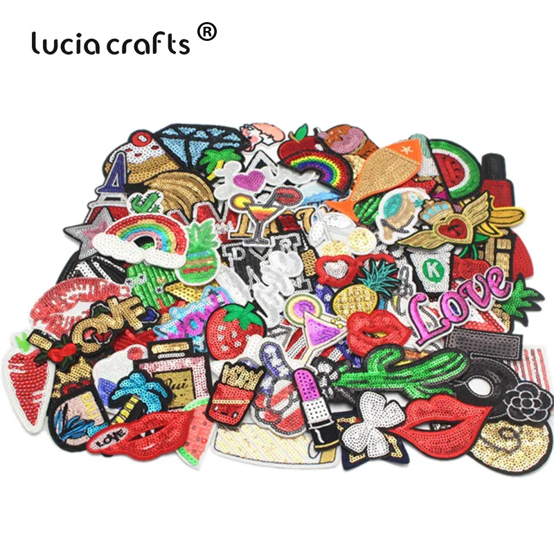 Lucia crafts 24 шт Случайные Стили вышитые ткани Железный или пришить стикер с рисунком из мультфильма патчи/значки для детской одежды L0304