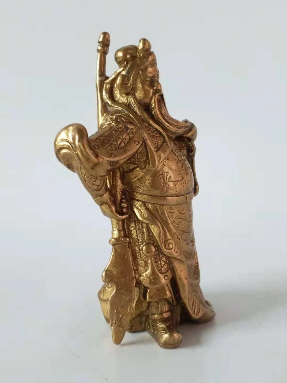 Китайский дракон из латуни Guan Gong Yu Warrior God Guangong скульптура меча | Дом и сад
