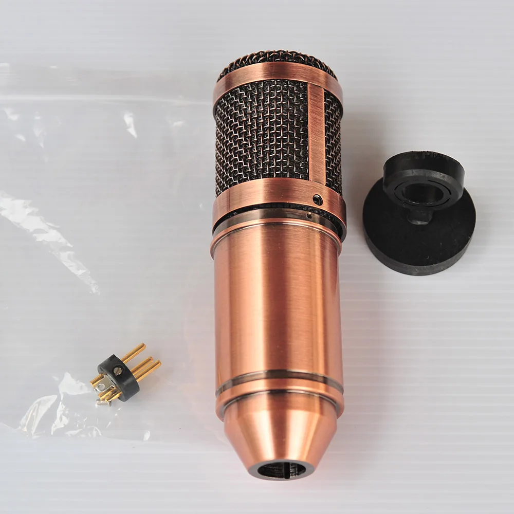 Золото Золотой серый коричневый металлический DIY Корпус Корпуса микрофона чехол для микрофона - Цвет: Золото