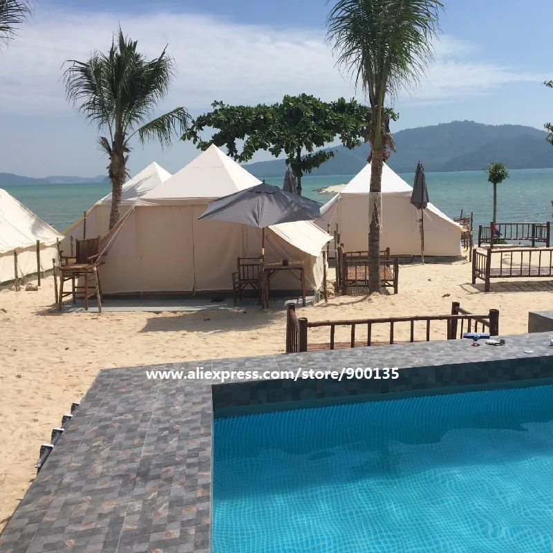 Открытый большой хлопок холст кемпинг Отдых Glamping Touareg палатка вечерние палатка для 8~ 10 человек