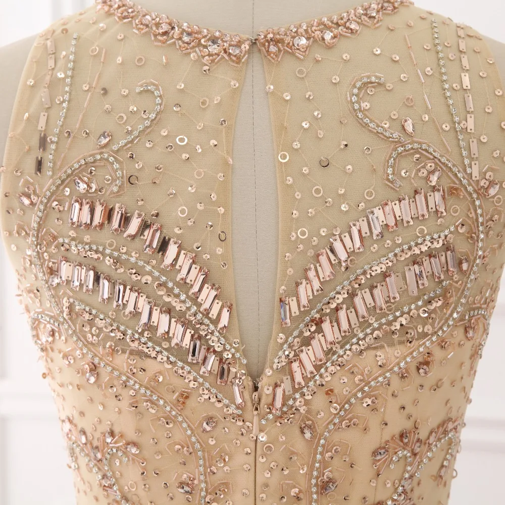CloverBridal Иллюзия цветные цвета шампанского с рукавами ornes de beads sirene robe semree Long 2017 balayer