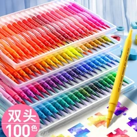 dual tips 100 colors fine brush marker based ink watercolor paintbrush sketch art marker pen for manga drawing school supplies