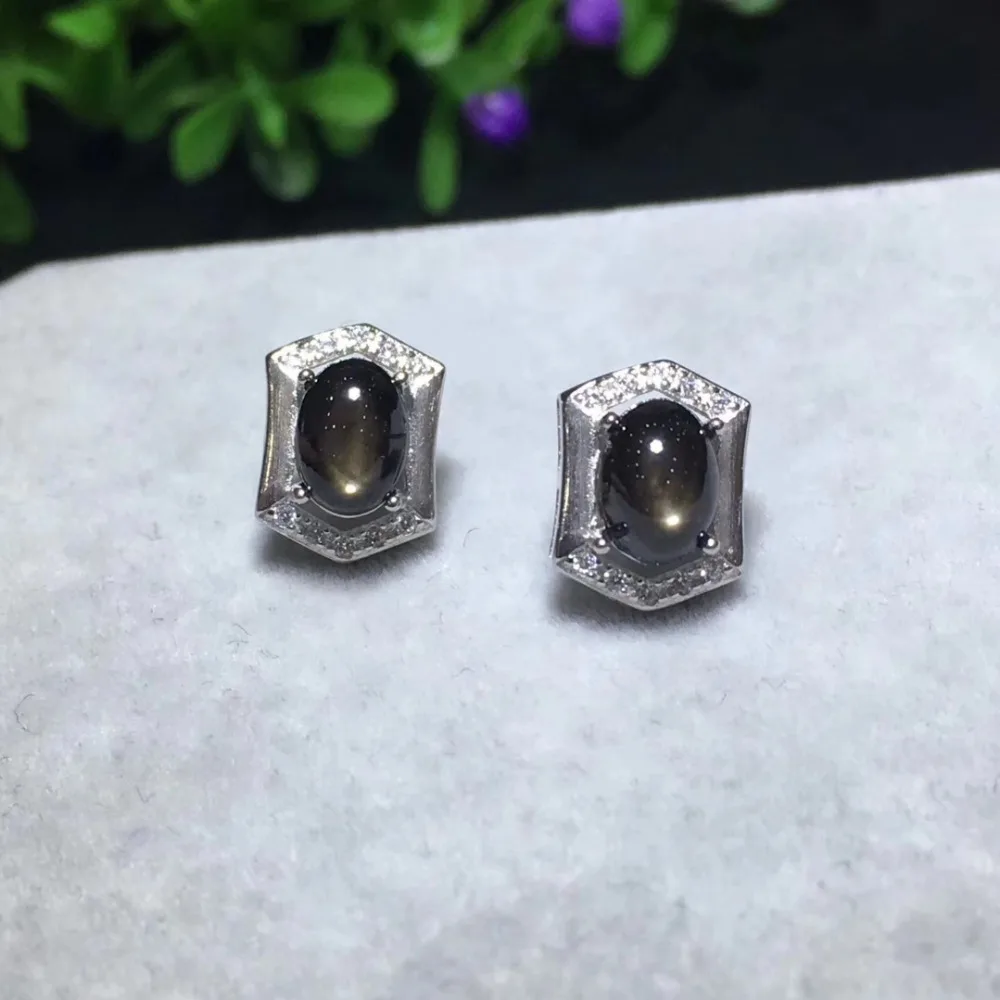 Женские серьги гвоздики из серебра 925 пробы с сапфиром|stud earrings|natural sapphire earringsjewelry