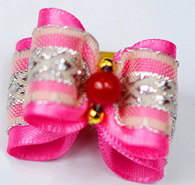 5 шт./лот заколка для волос с бантом для собак Милая заколка для домашних животных для маленьких собак, кошек, Йоркцев, плюшевых щенков, для ухода за шерстью, кошачьих волос, резинки 3,5*2,0 см