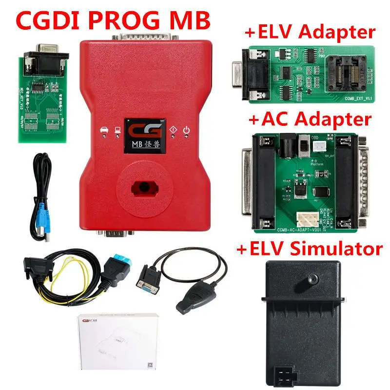 CGDI AND ELV ELV AC CGDI Prog MB для Benz Поддержка всех ключей, самый быстрый ключ с ELV адаптером и симулятором и адаптером переменного тока и EIS ELV CGDI для Benz - Цвет: CGDI AND ELV ELV AC