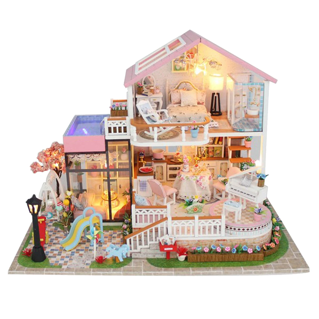 1/24 миниатюрный кукольный домик Diorama DIY Набор аксессуаров Романтический семейный дом для праздника детский подарок на день рождения