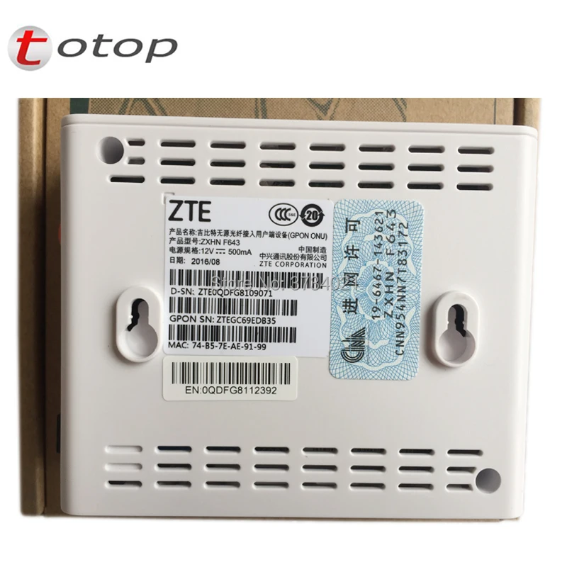 Бесплатная доставка ZTE F643 GPON ONU ONT 1GE порт Оригинальный оптоволоконный режим