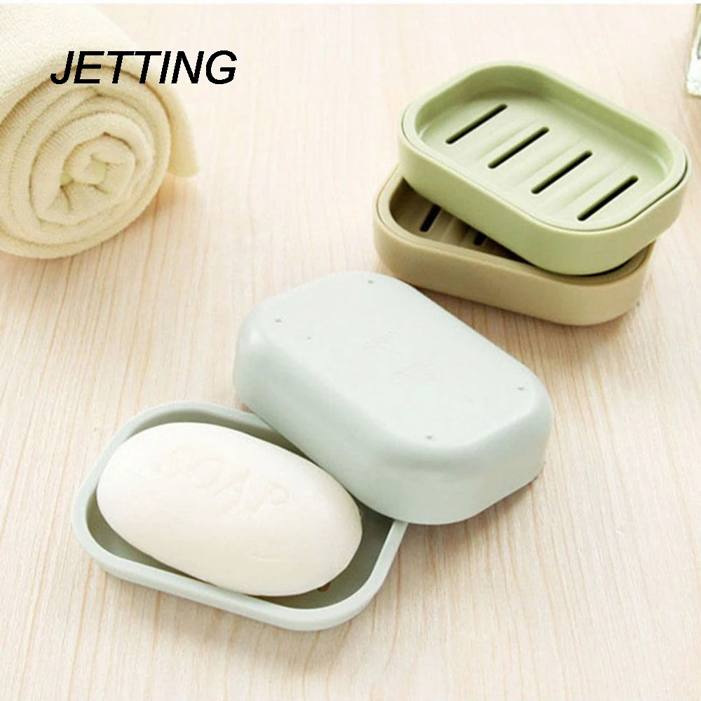 

Plastic 1PCS Soap Dish Plastic Bathroom Creative Double draining soap holder Non-slip soap box