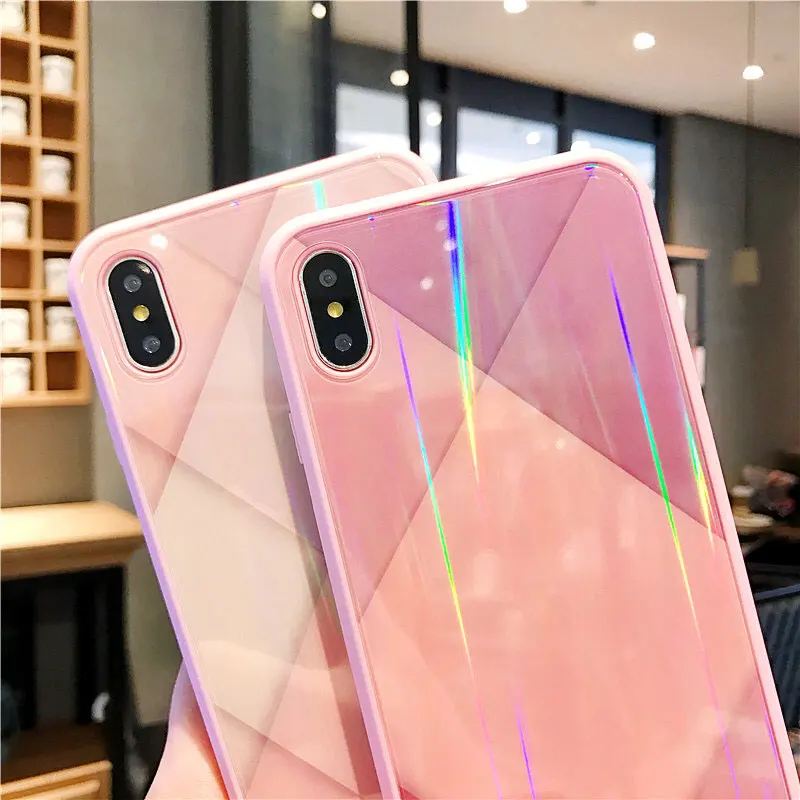 FQYANG класса люкс Мрамор чехол для iPhone X XS MAX XR Стекло 8 P 7 6 6SP Жесткий Чехол S розовый