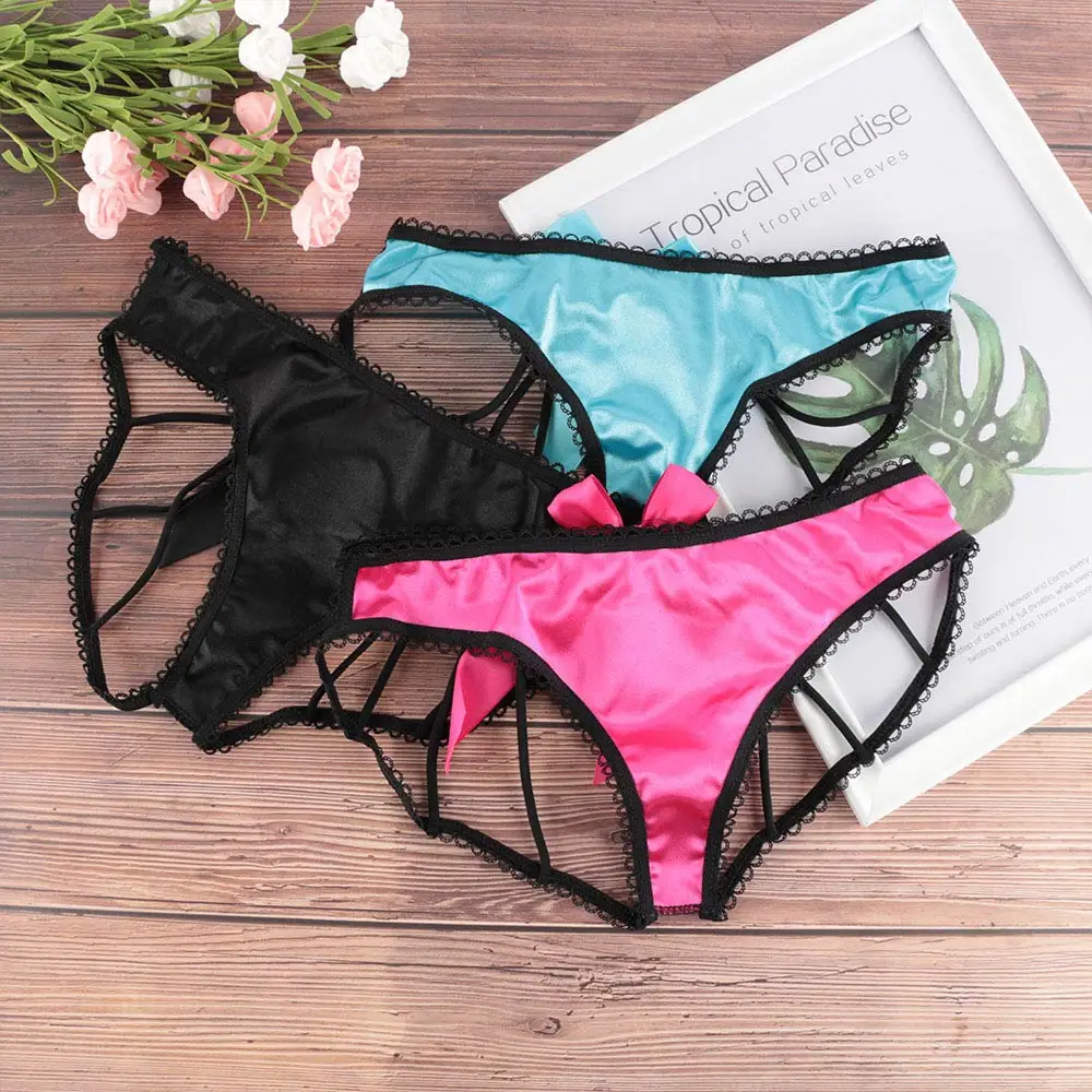 Женское нижнее белье с бантиком и вырезами перекрестной шнуровкой женские