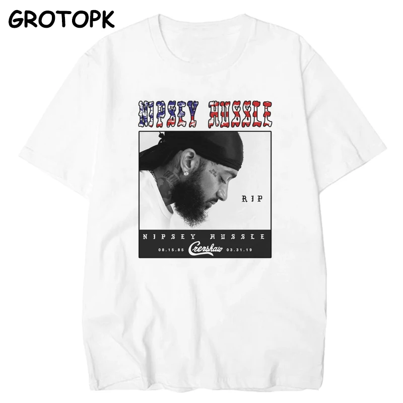 Мужская футболка с принтом The Great Nipsey, белая футболка в стиле хип-хоп, Harajuku, уличная одежда, рэпер Lil Peep Nipsey Hussle, мужская одежда