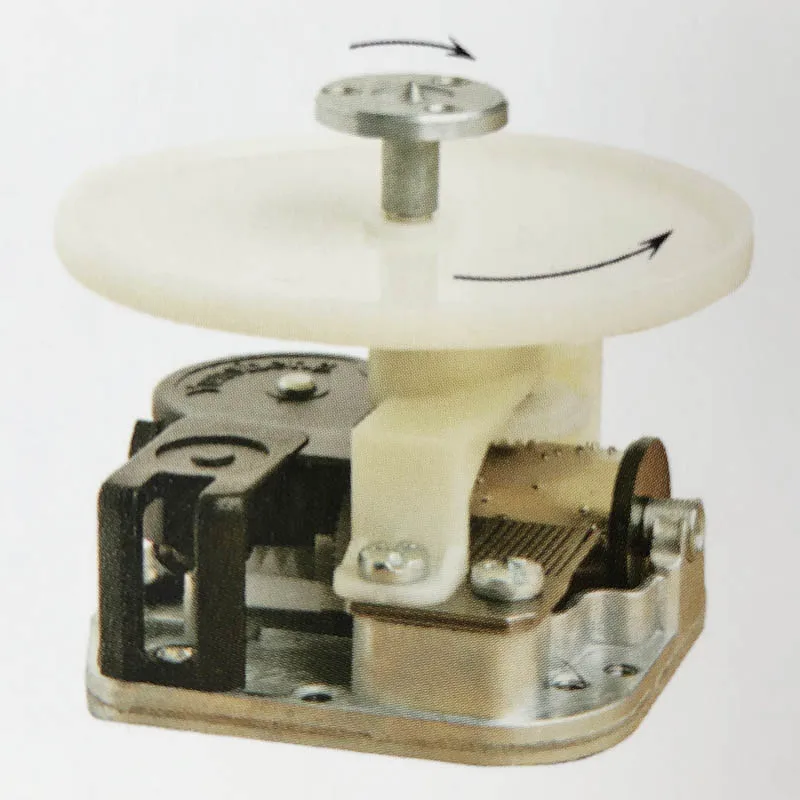 

DIY Music Box Mechanism with Rotating Shaft and Plate in Contrary Direction