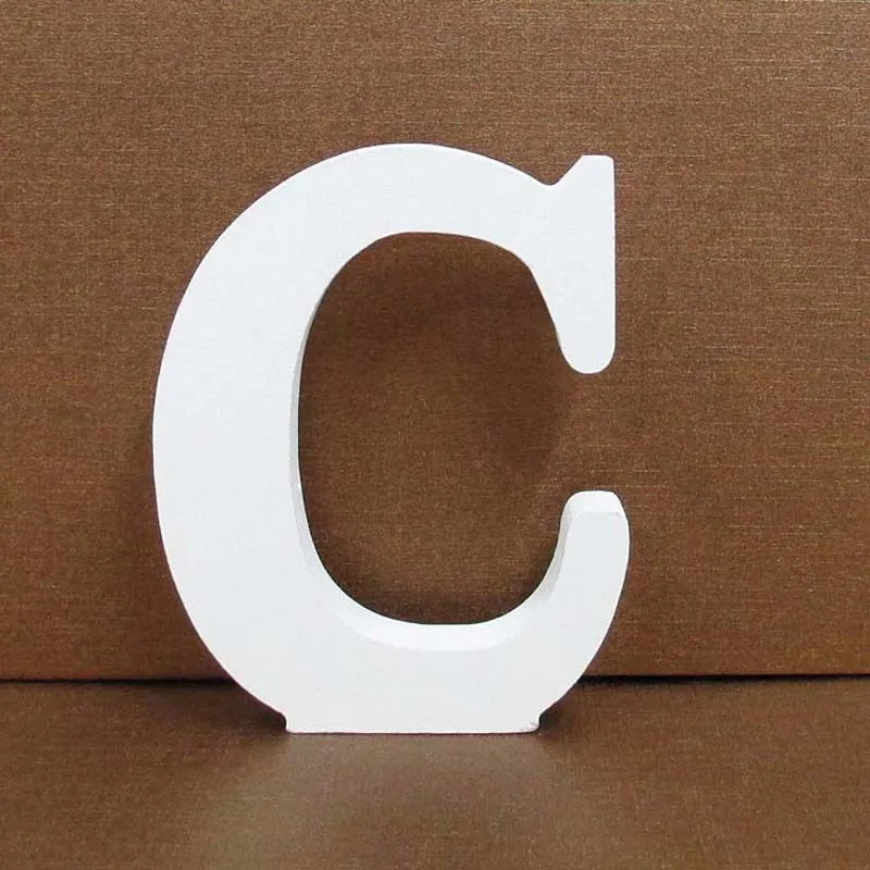 C 1pc 8cm 0-9 A-Z Free Standing White Wooden Numbers Letters Personalised Word Name Design Creative Art Craft Wedding Home Decor - Цвет: C
