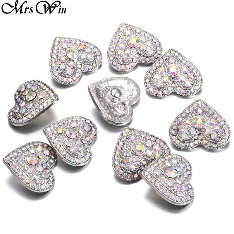 6 шт./лот Mrs Win кнопки для ювелирных изделий красочные кристаллы Любовь Сердце