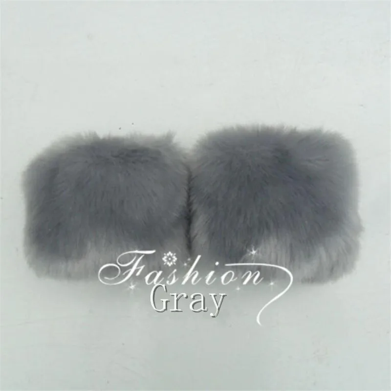 Autumn Winter New Solid Thicken Faux Rabbit Fur Arm Warmers Women Cuff Wrist Warmer Men Soft Fluffy Short Sleeve W106 |