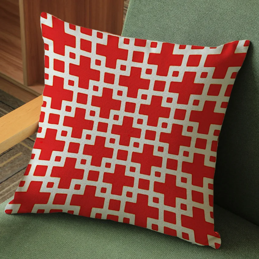 Скандинавская красная белая черная Геометрическая дизайнерская искусственная