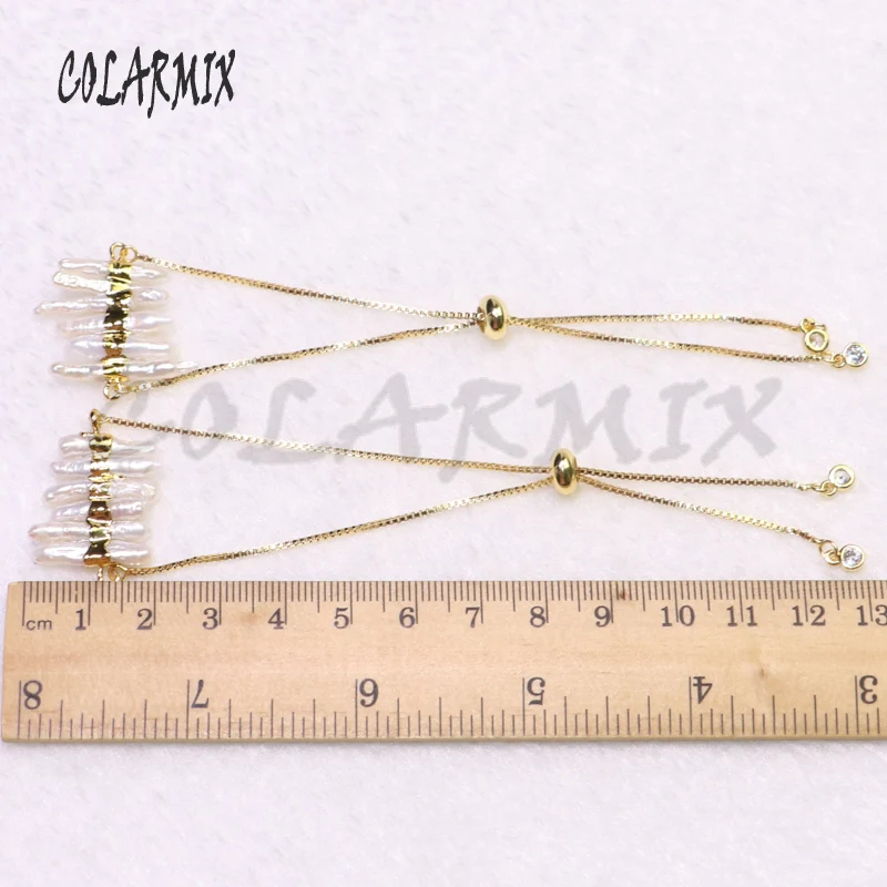 5 pieces Fresh water pearl pillar bracelets free-form jewelry for women 9238 | Украшения и аксессуары